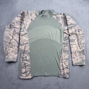 Massif Airman Battle Shirt USAF Men's Large Green Camo FR Combat Long Sleeve